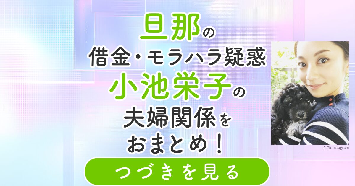 小池栄子　旦那　借金　モラハラ　坂田亘